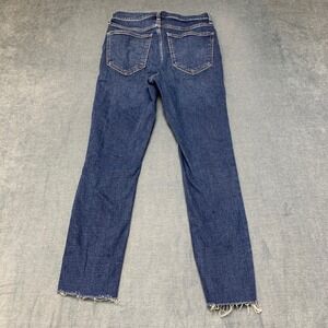 Gap Jeans Womens 26/2S Blue Denim Medium Wash Vintage Slim High Rise Frayed Hem